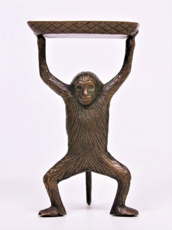 Vintage bronzen aap met dienblad